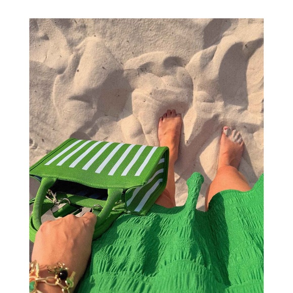 New! Kate Spade x Target Stripe Knit Crossbody Green/BlueTote NWT + Strawberry - Picture 4 of 4